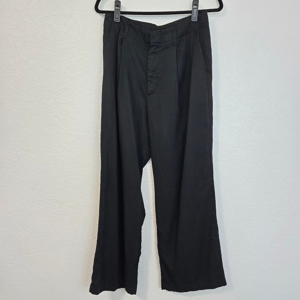 GAP 12 Black Wide Leg Pleated Pants Business Casual Work Trousers High Rise
